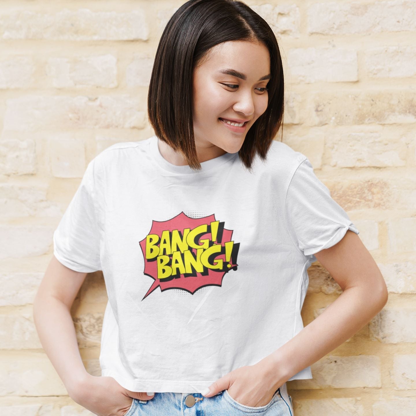 Bang Bang Crop Top for Women White