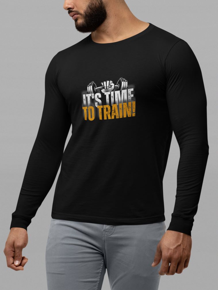 GYM - It's Time to Train Full Sleeve T-Shirt for Men