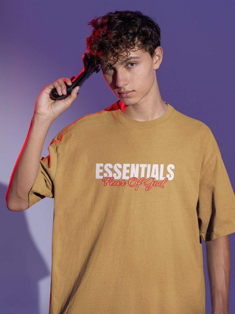 Essentials Oversized T-shirt for Men Mustard Yellow