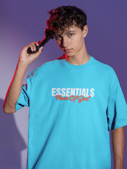 Essentials Oversized T-shirt for Men Sky Blue