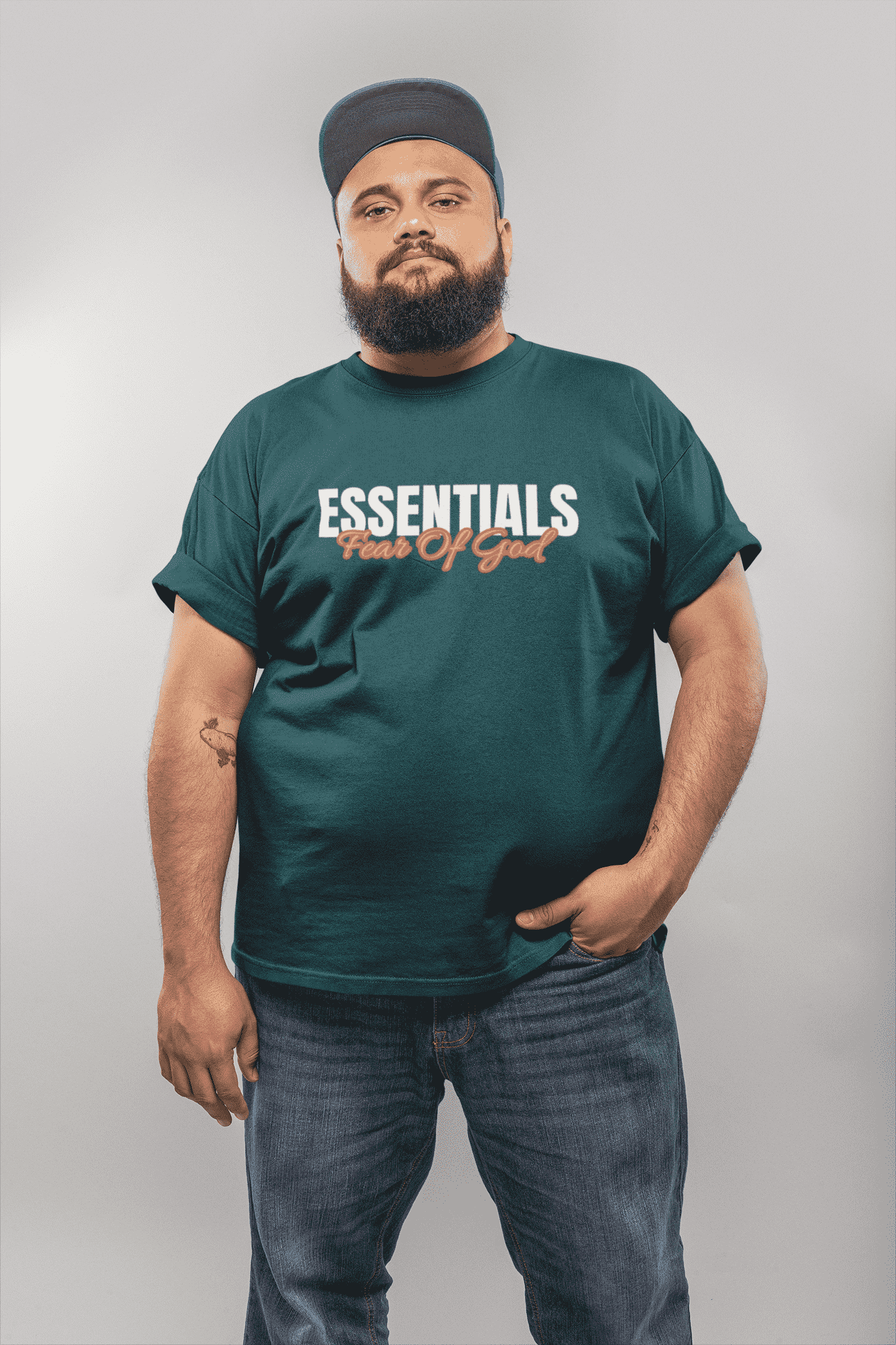 Essentials Plus Size T-Shirt Petrol Blue